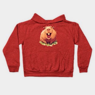 happy capybara Kids Hoodie